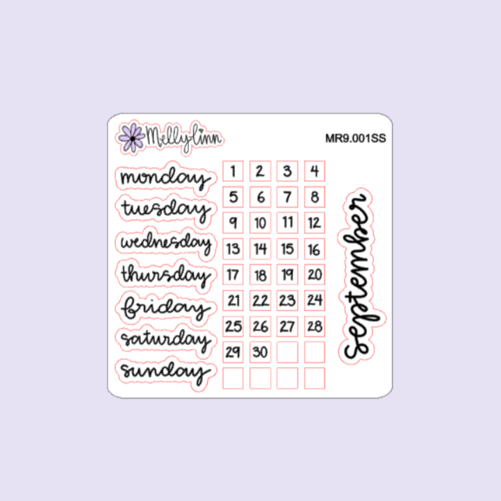 Monthly Redating Sticker Sheet