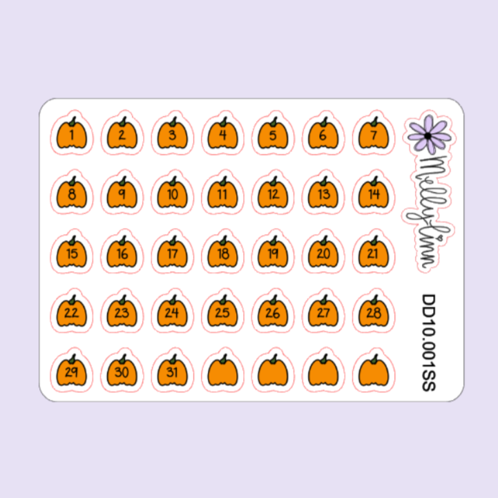 Pumpkin Date Dots Sticker Sheet