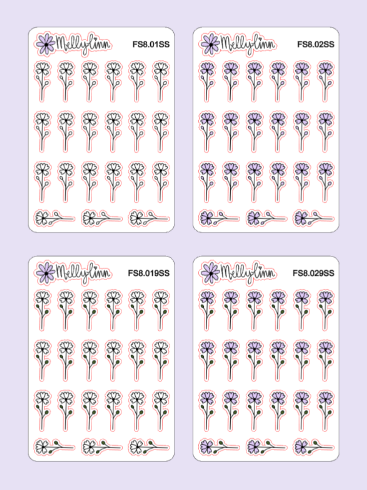 Flower 8 Sticker Sheet