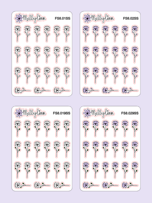 Flower 8 Sticker Sheet