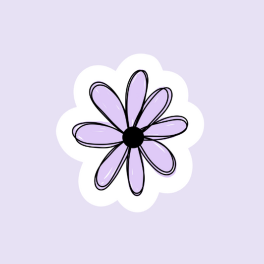 Purple Flower Doodle Die Cut